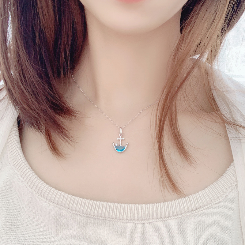 シルバーアクセサリー マリン碇モチーフネックレス