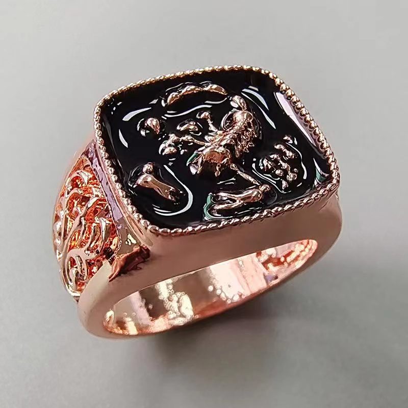 シルバーアクセサリー 蠍座の刻印入り紋章リング