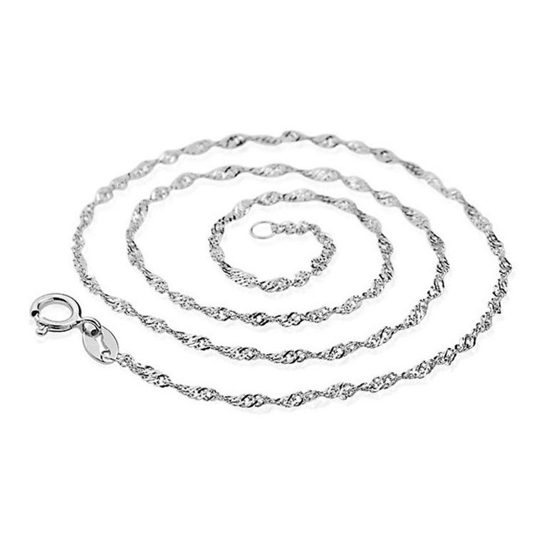 シルバーアクセサリー シンプル細身チェーンネックレス