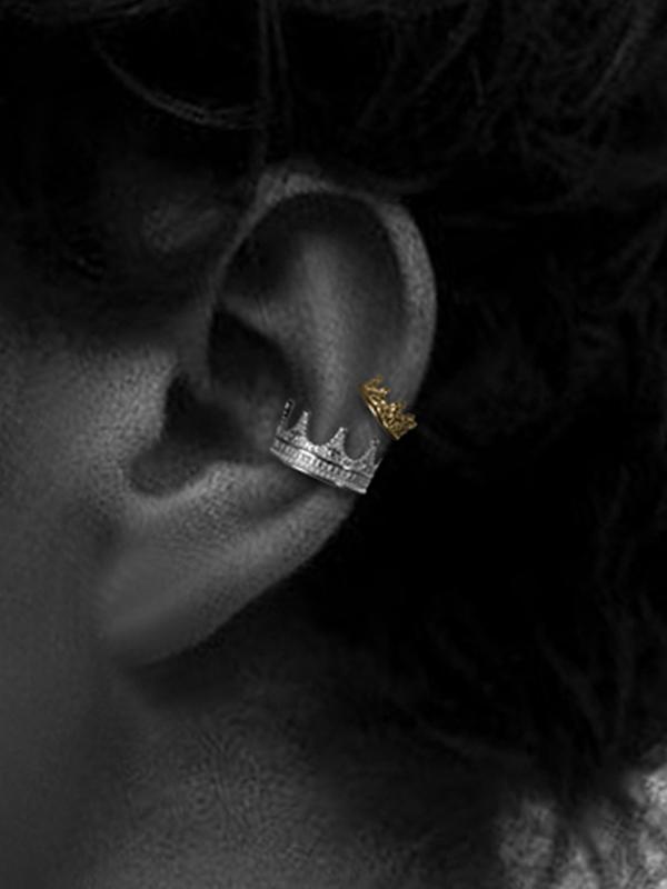 シルバーアクセサリー 優雅な王冠のイヤーカフ