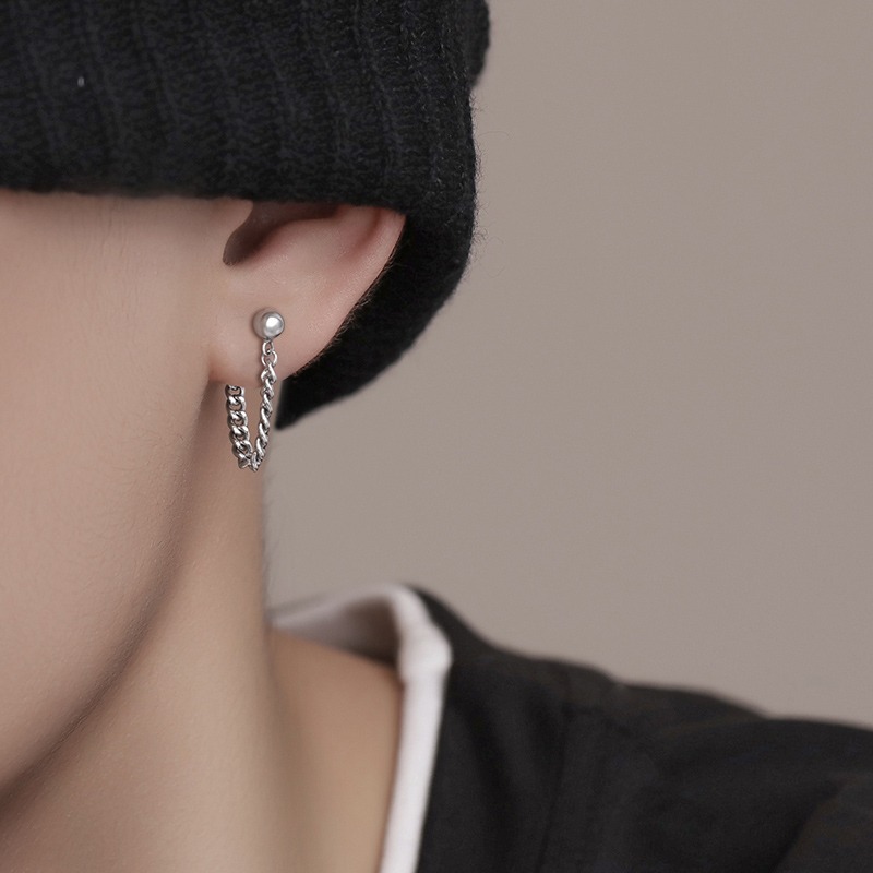 シルバーアクセサリー シンプル喜平チェーンピアス