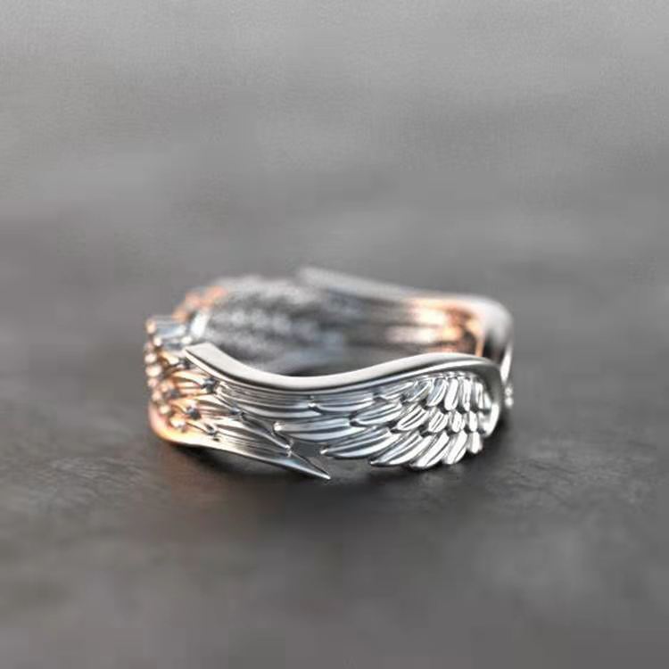 シルバーアクセサリー 天使の翼デザインリング