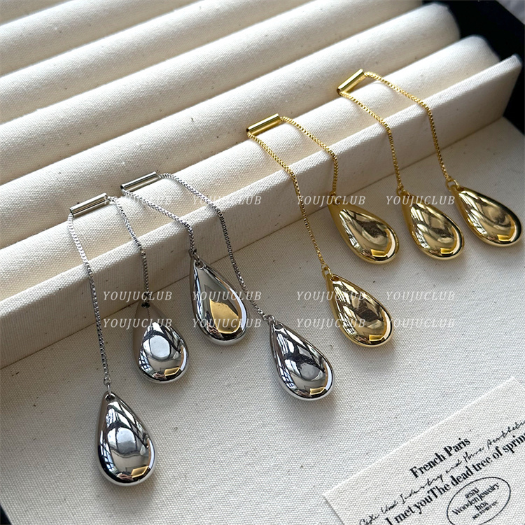 シルバーアクセサリー 水滴モチーフ シンプル ライン ピアス