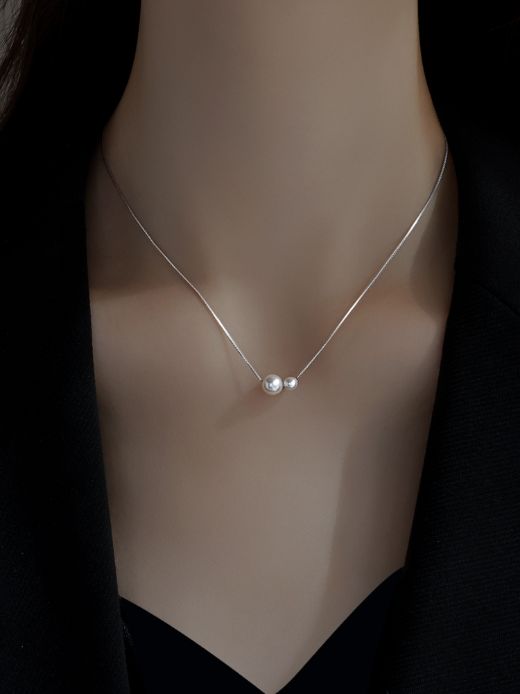 シルバーアクセサリー 二粒の輝き 華奏ネックレス