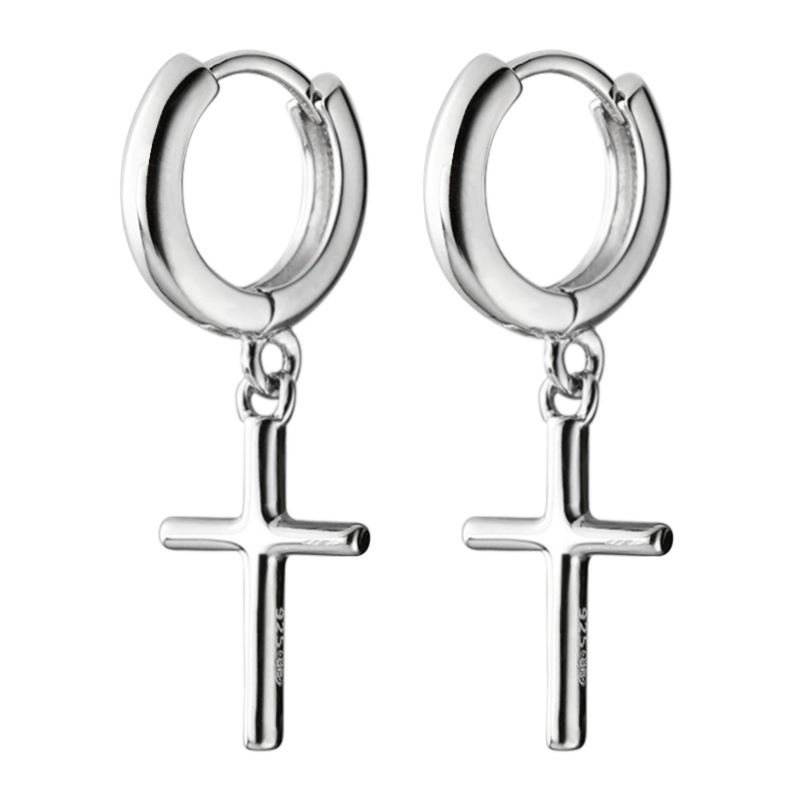 シルバーアクセサリー クロスフープミニピアス