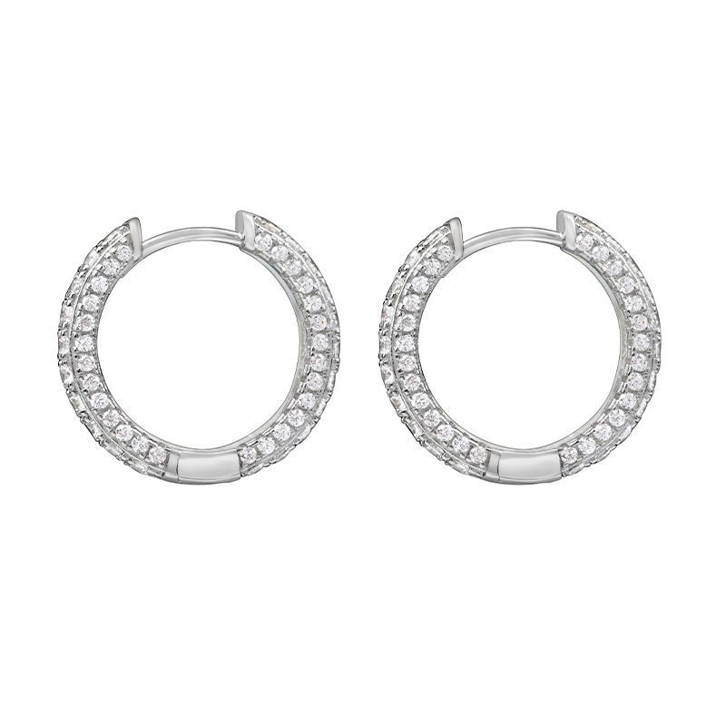 シルバーアクセサリー キュービック フープ ピアス