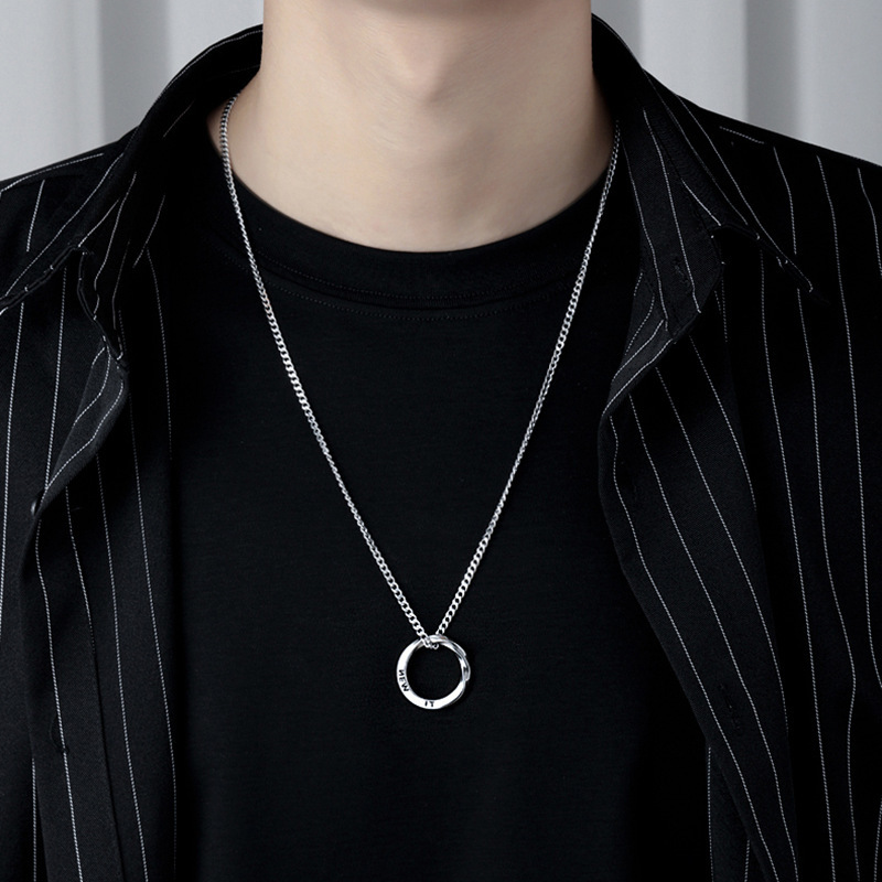 シルバーアクセサリー シンプル輪デザインペンダント