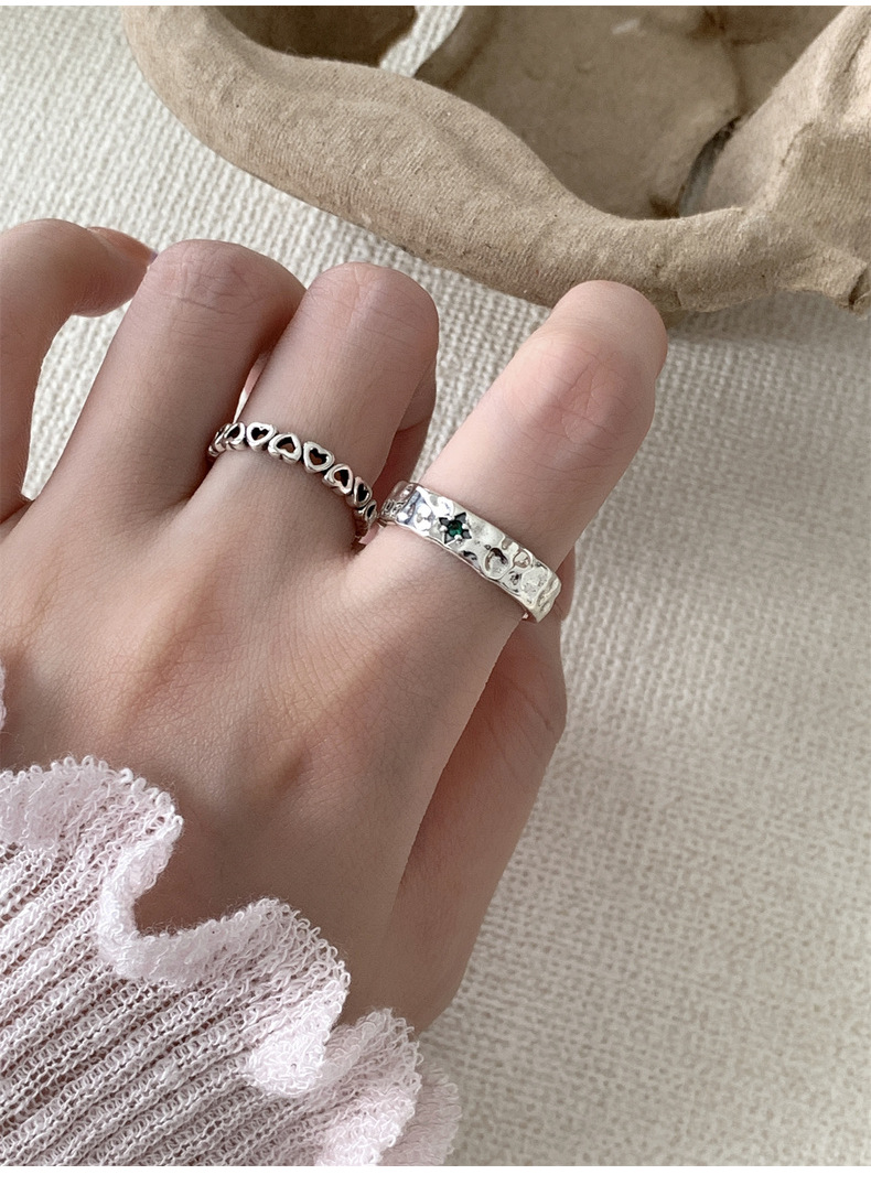 シルバーアクセサリー 波紋の雫 アンティーク調デザインリング