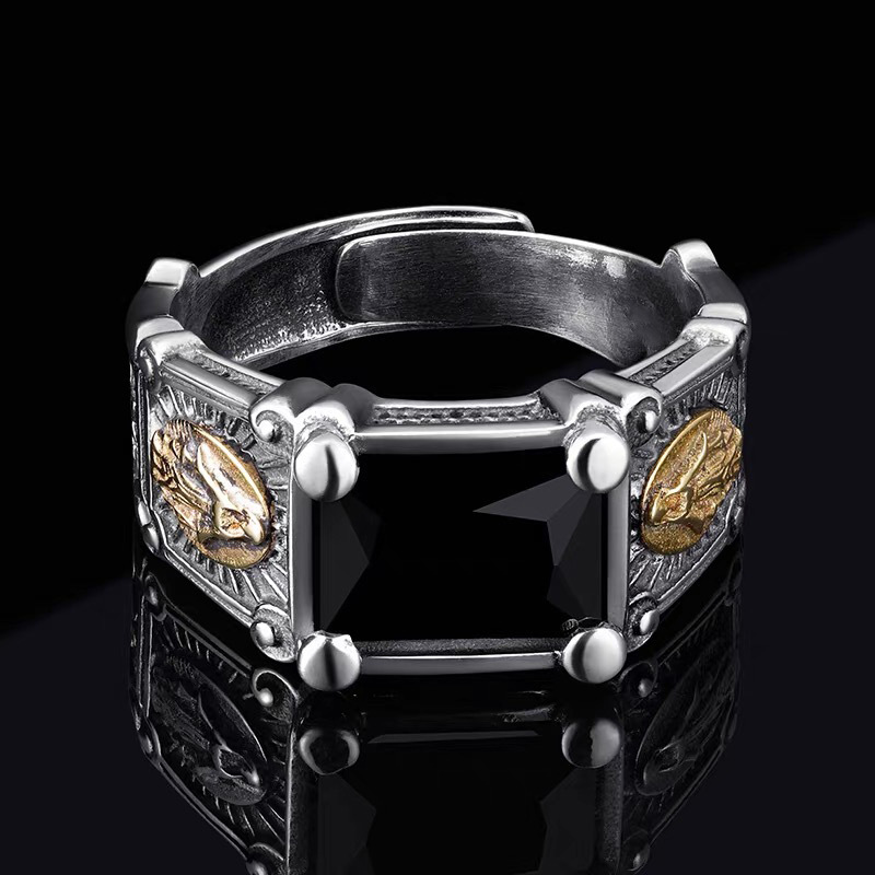 シルバーアクセサリー 古城の秘宝 ブラックジェムリング