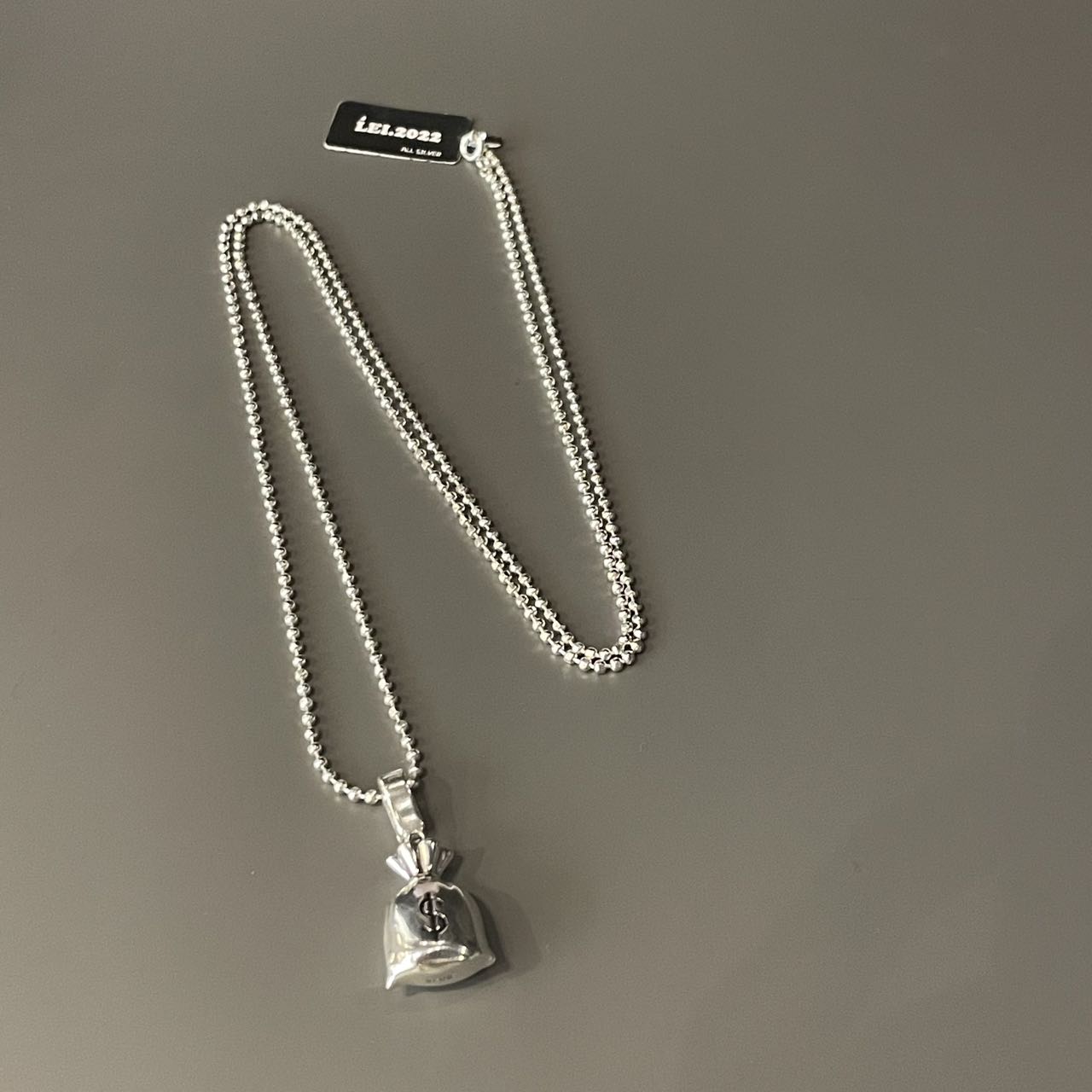 シルバーアクセサリー お金袋モチーフネックレス