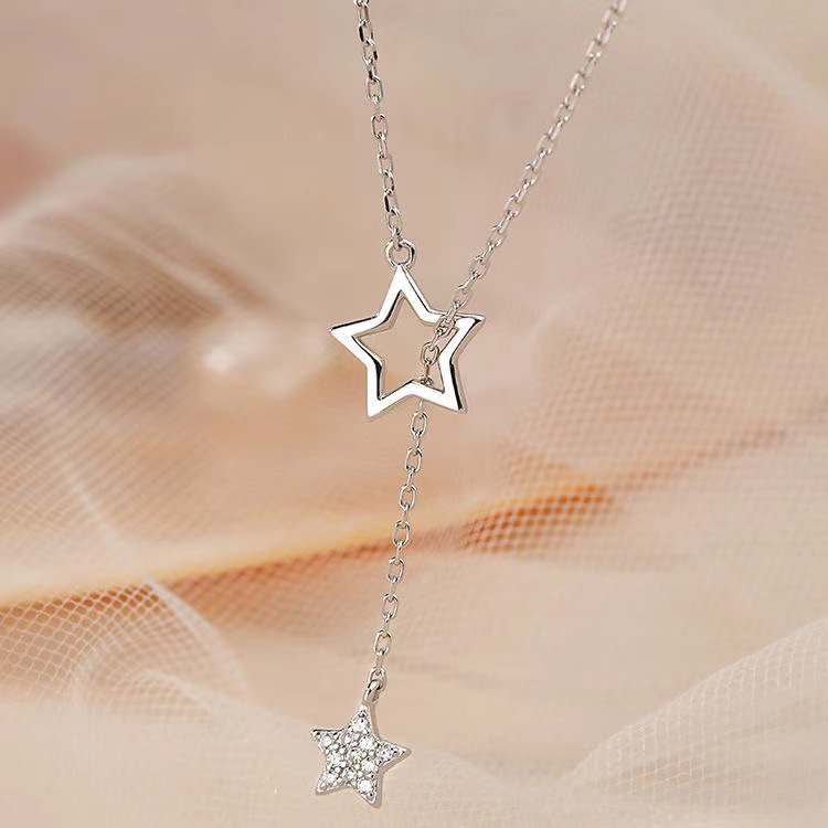 シルバーアクセサリー 星の雫 ラリエットネックレス