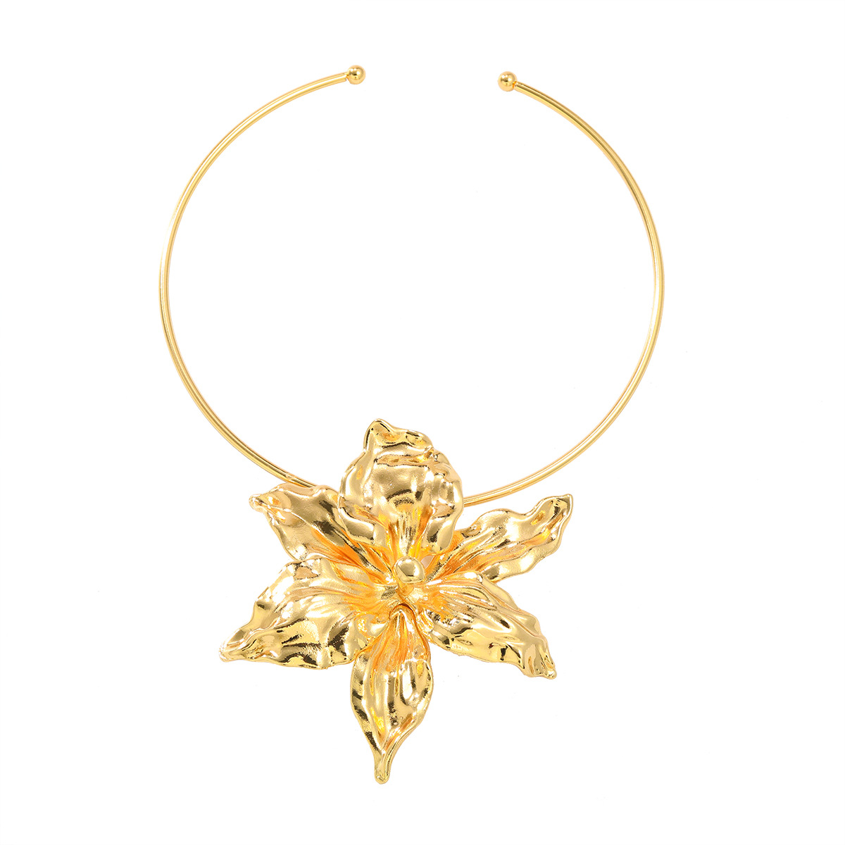 シルバーアクセサリー 百合の花びらチョーカー