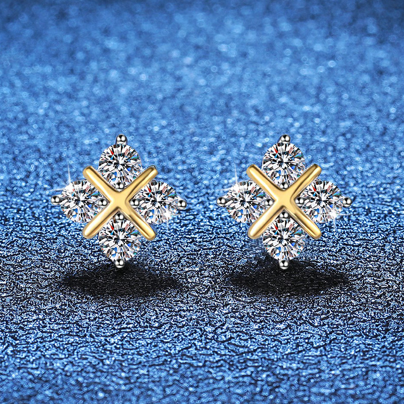 シルバーアクセサリー クロスストーン ピアス
