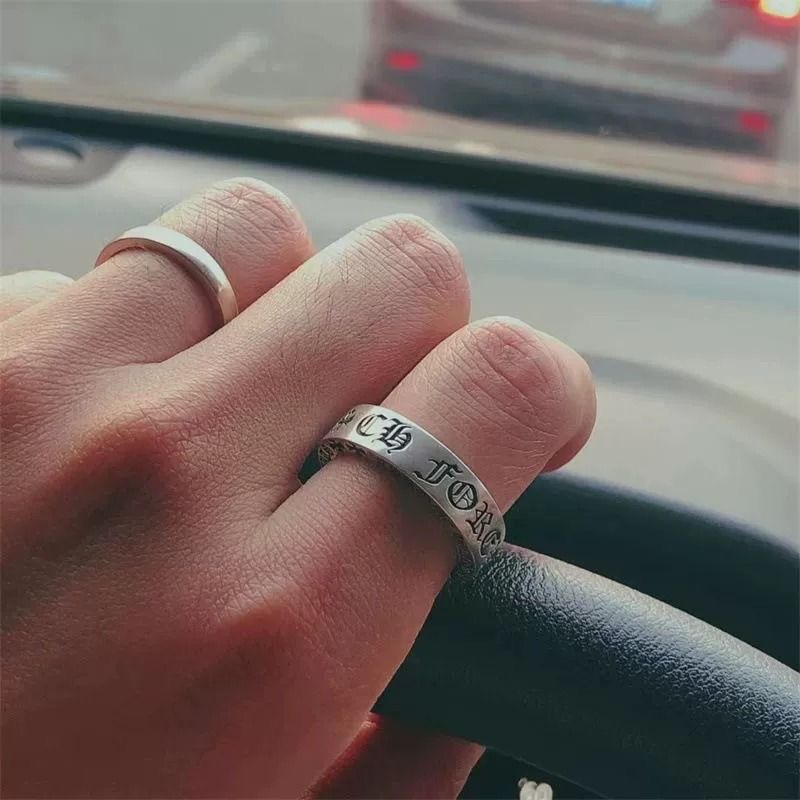 シルバーアクセサリー 古美文字 永遠の誓いリング