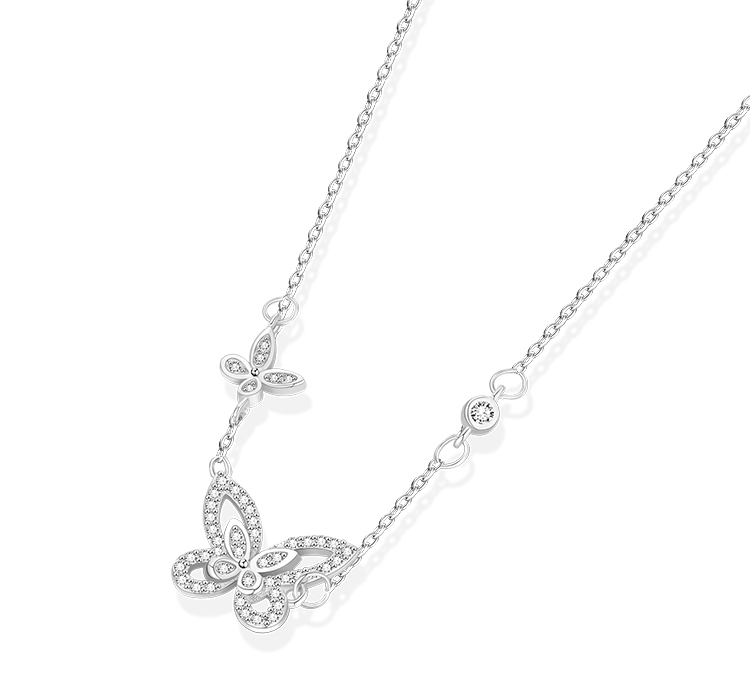 シルバーアクセサリー 優雅な蝶のささやき ネックレス