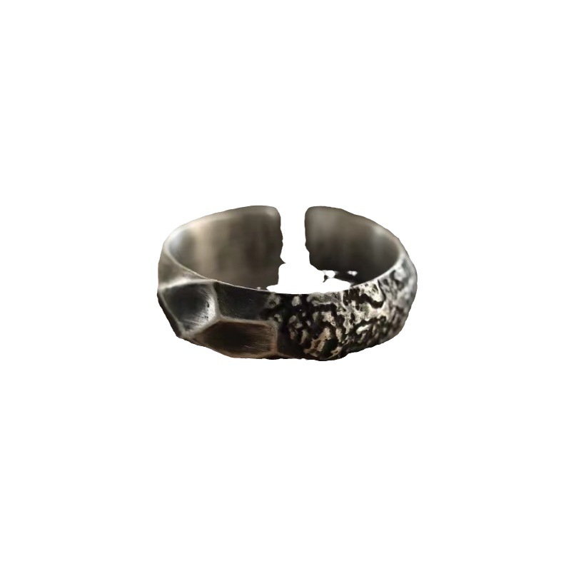 シルバーアクセサリー 凹凸岩肌リング