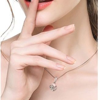 シルバー ネックレス 螺旋の輝き 一粒石ペンダント