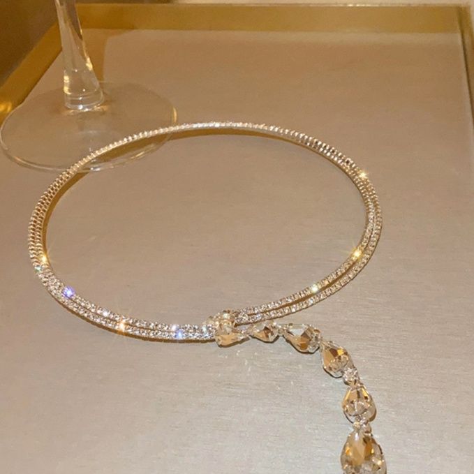 シルバー ネックレス シルバー ネックレス 雫結び輝きチョーカー
