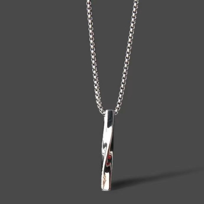シルバー ネックレス ツイストバーペンダント