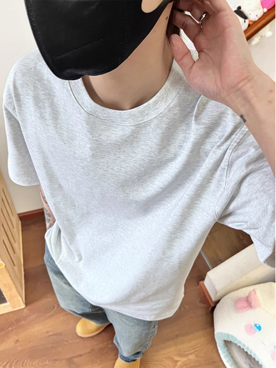 無地 Tシャツ ゆったりシルエット半袖無地Tシャツ