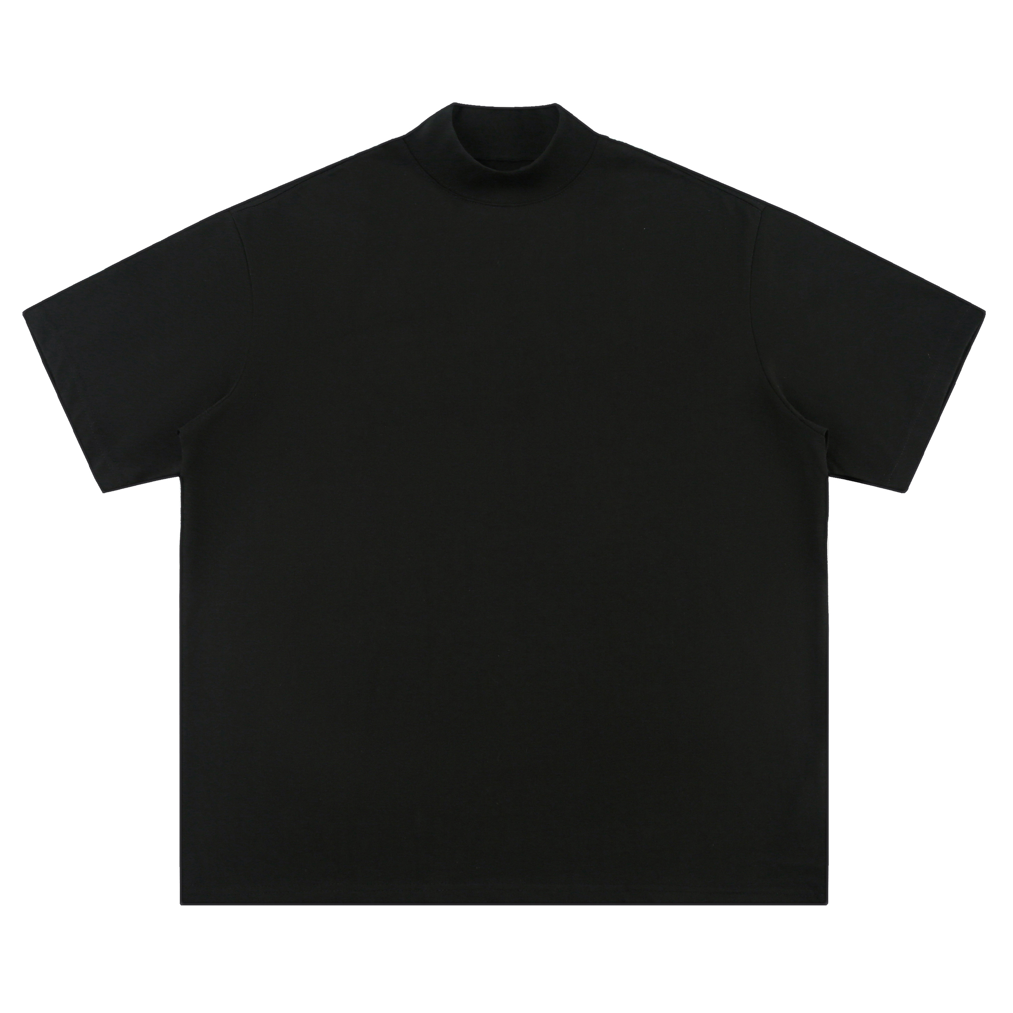 無地 Tシャツ モックネック ゆったり半袖