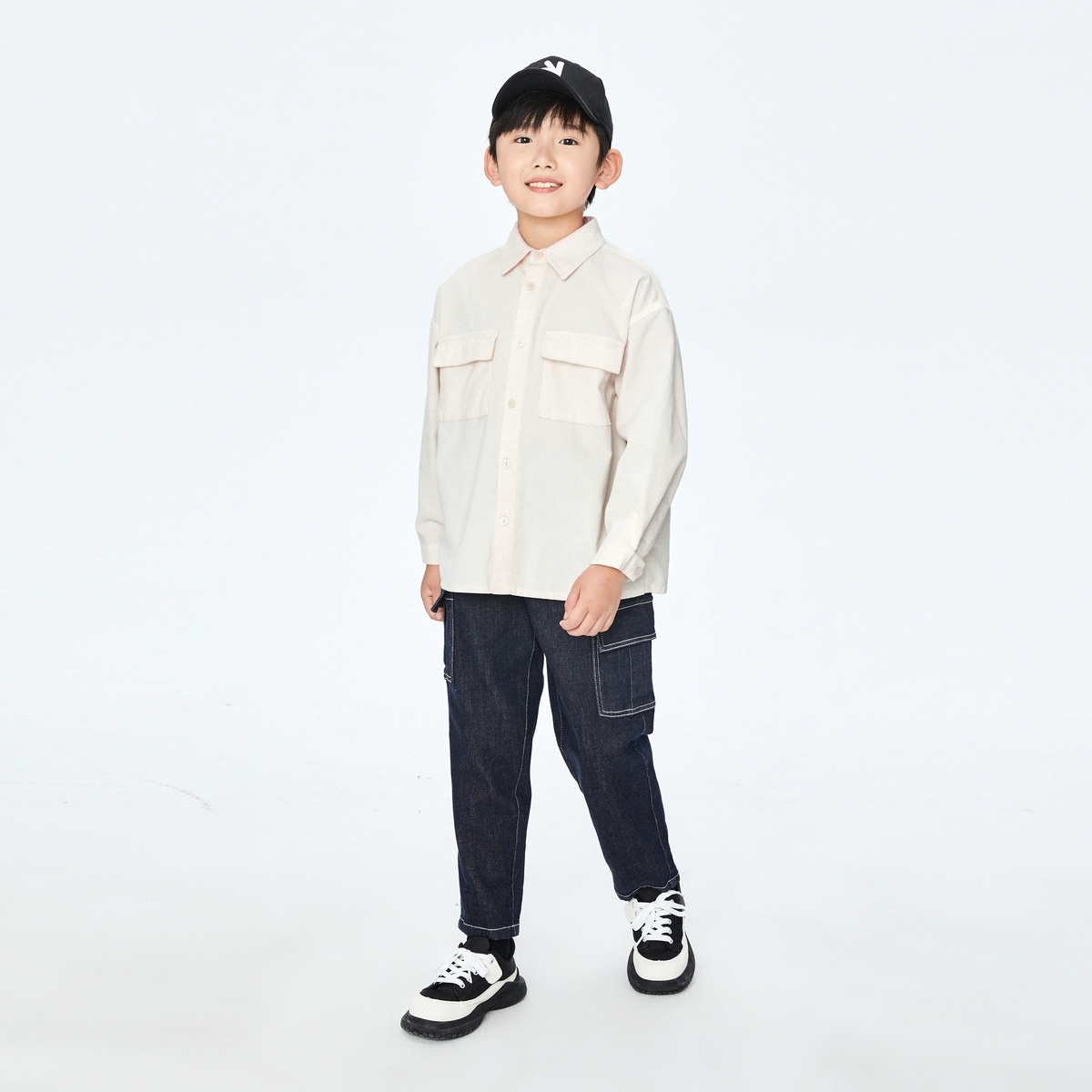 無地 シャツ ゆったりシルエット 胸ポケット付き 無地シャツ