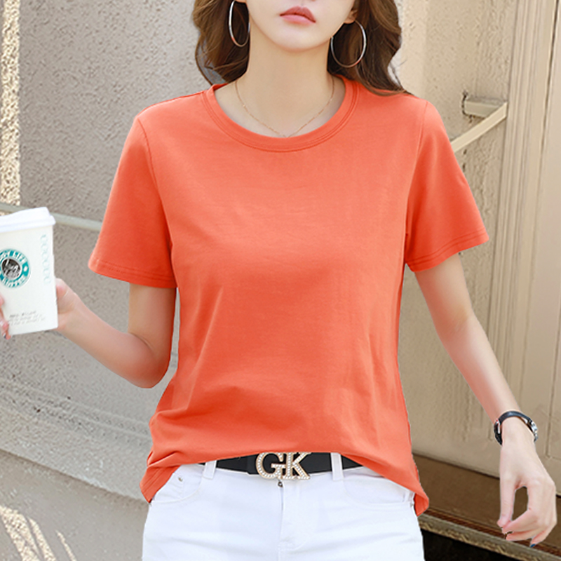 無地 Tシャツ 無地 Tシャツ シンプル丸首ベーシック半袖Tシャツ