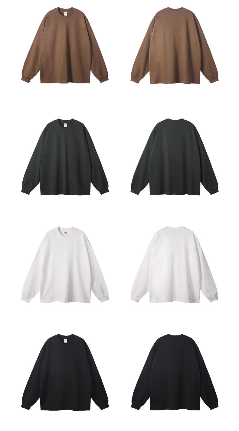 無地 Tシャツ 男女兼用 厚手生地 無地 長袖 ティーシャツ 全12色展開