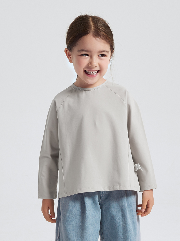 無地 Tシャツ やわらか長袖シンプル子供服