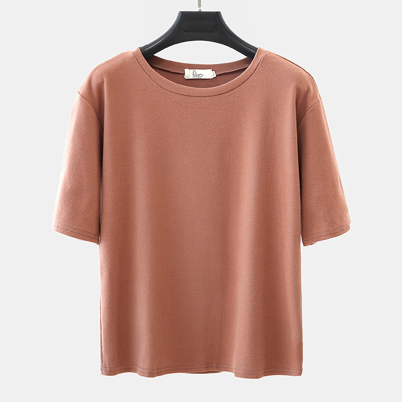 無地 Tシャツ ゆったり着心地の定番丸首半袖