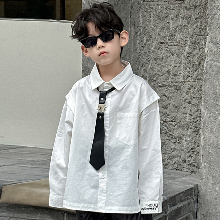 無地シャツ キッズ モダンフォーマルシャツ 