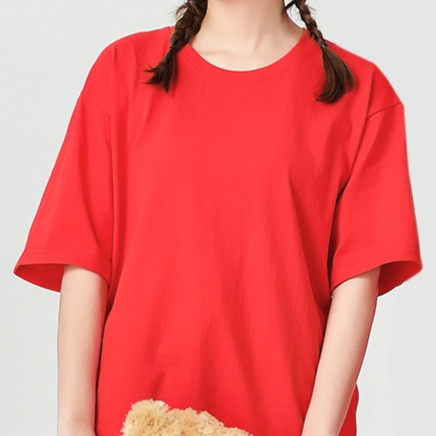 無地 シャツ シンプル コットン クルーネック ゆったりTシャツ
