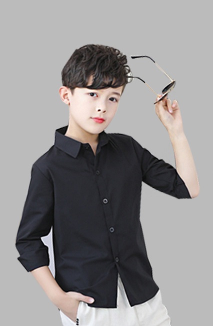 無地シャツ キッズ 上品モダン子供用フォーマルシャツ