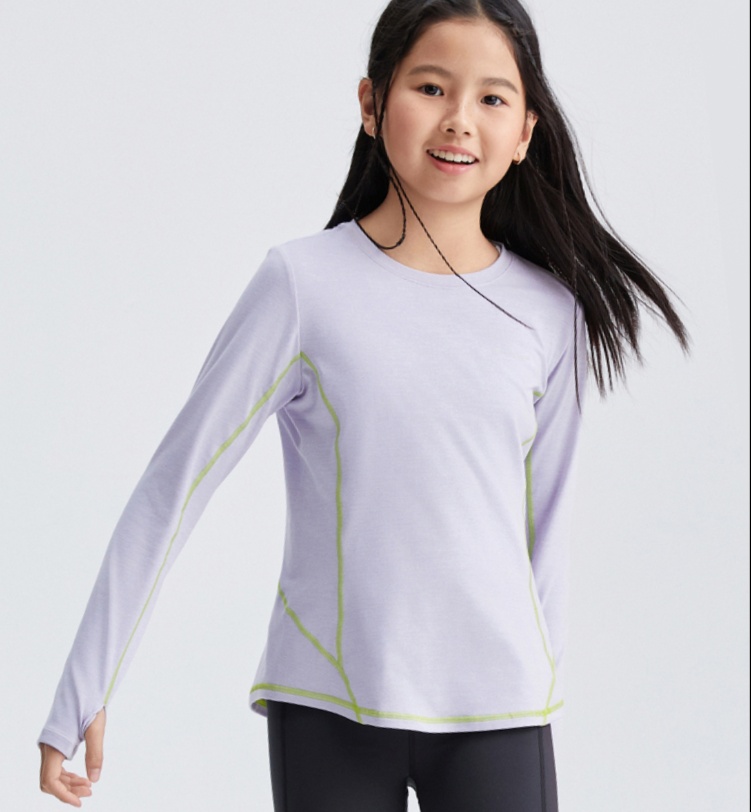 無地 Tシャツ キッズ  快適ストレッチ長袖シャツ お子様用