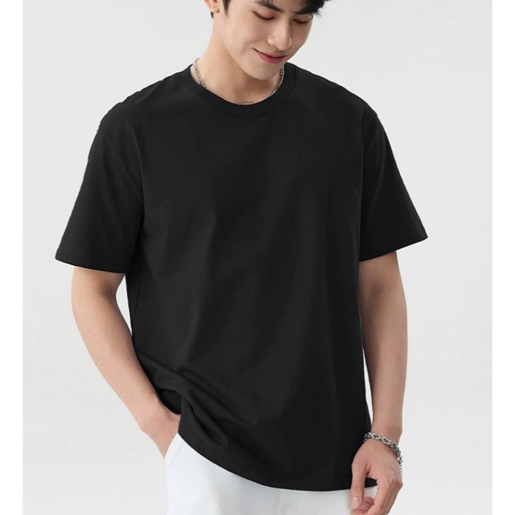 無地 Tシャツ シンプル上質クルーネック半袖シャツ