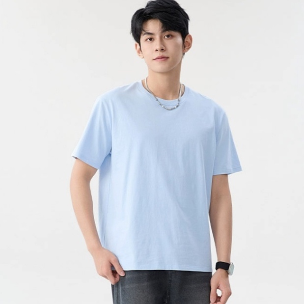 無地 Tシャツ シンプル上質クルーネック半袖シャツ