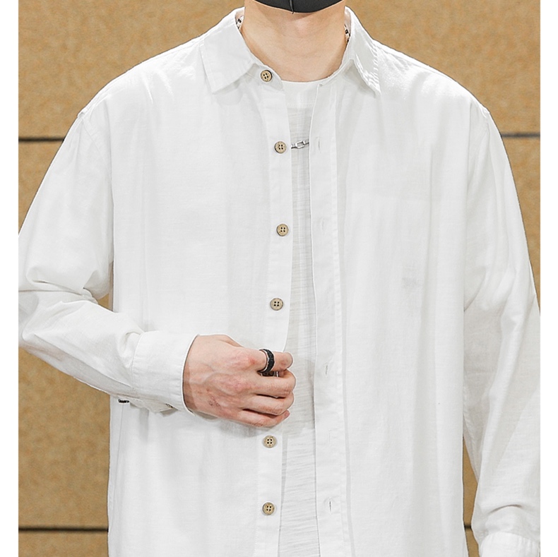 無地 Tシャツ ゆったりシルエット長袖シャツ