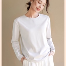 無地 Tシャツ ゆったりシルエット 長袖カットソー