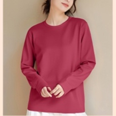 無地 Tシャツ ゆったりシルエット 長袖カットソー