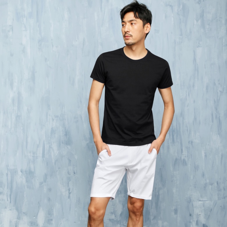 無地 Tシャツ すっきりシルエット 上質コットン半袖