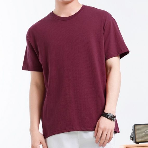無地 Tシャツ 上質シンプル半袖ラウンドネック