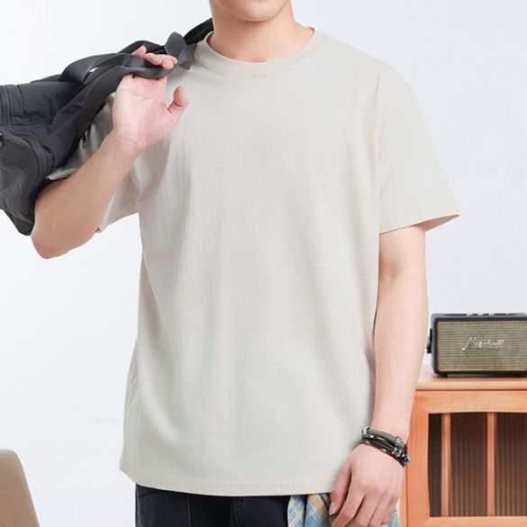 無地 Tシャツ 上質シンプル半袖ラウンドネック