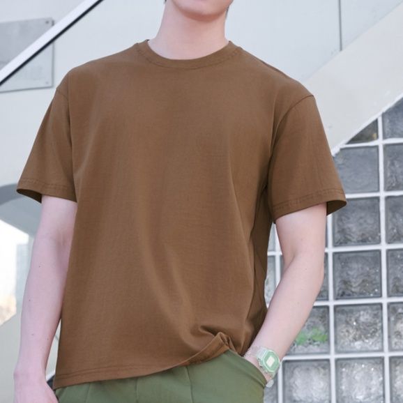 無地 Tシャツ 上質シンプル半袖ラウンドネック