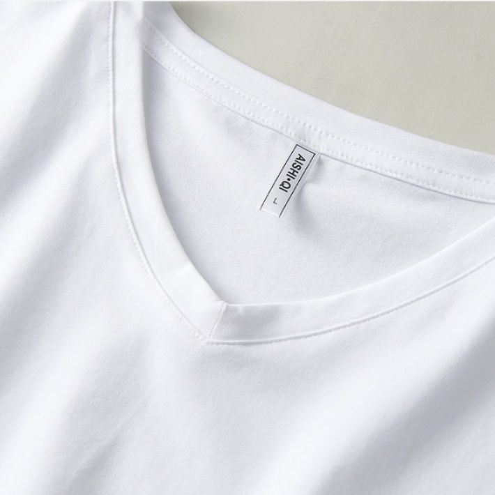 無地 Tシャツ こだわり細部の美感Ｖネック