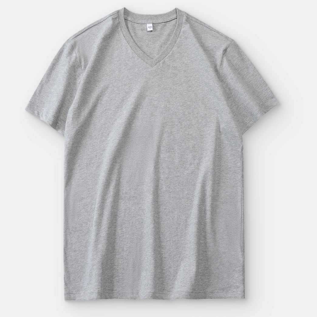 無地 Tシャツ スタンダード優美Vネック半袖シャツ