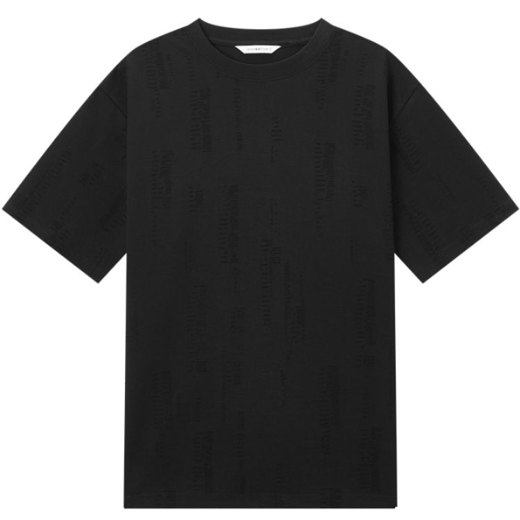 無地 Tシャツ 立体織り模様ビッグシルエット半袖
