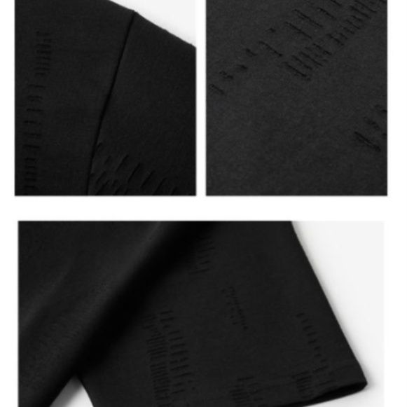 無地 Tシャツ 立体織り模様ビッグシルエット半袖