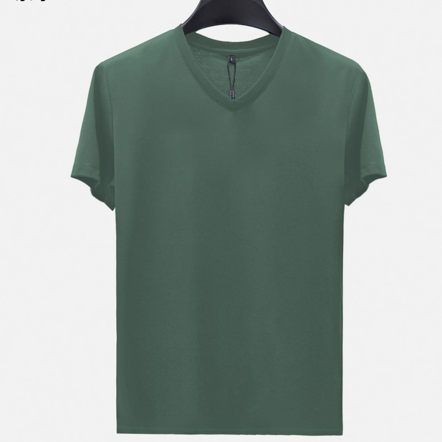 無地 Tシャツ 洗練された上質Vネック半袖シャツ