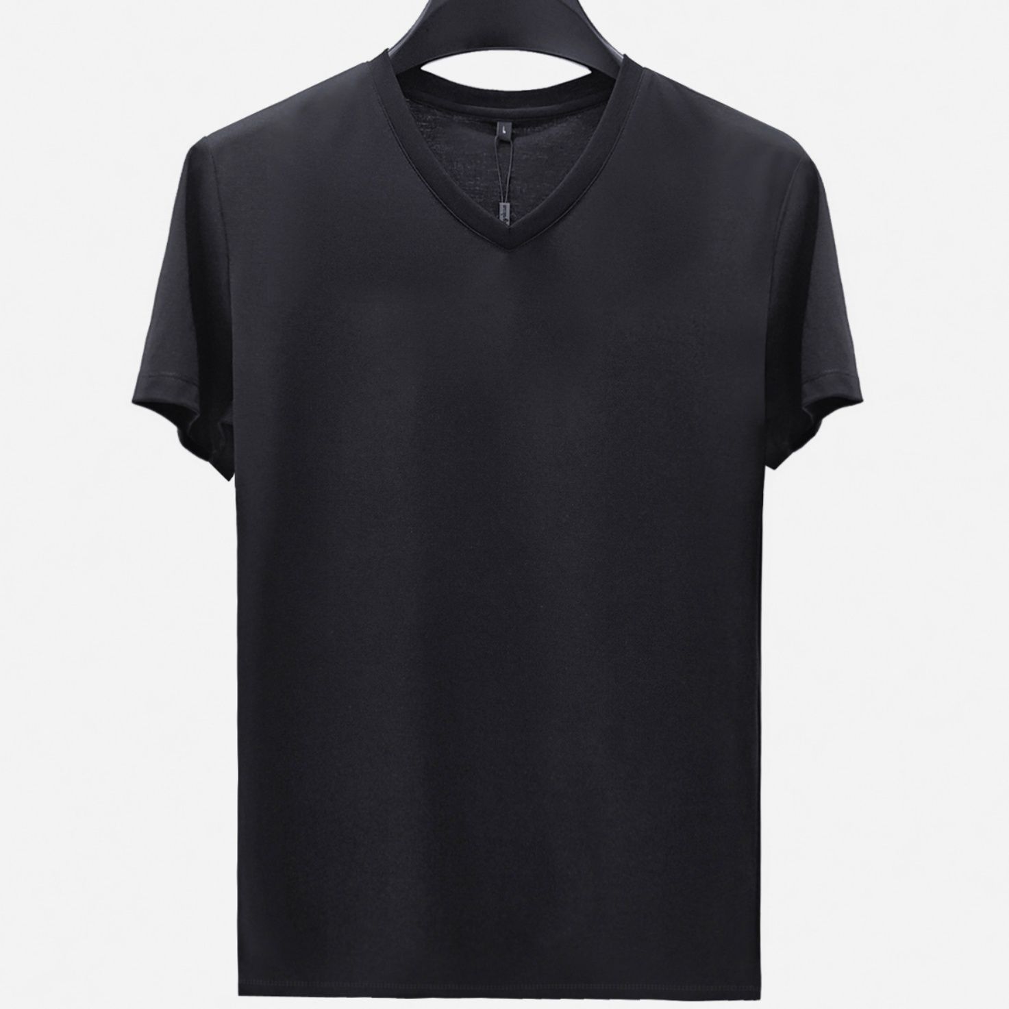 無地 Tシャツ 洗練された上質Vネック半袖シャツ