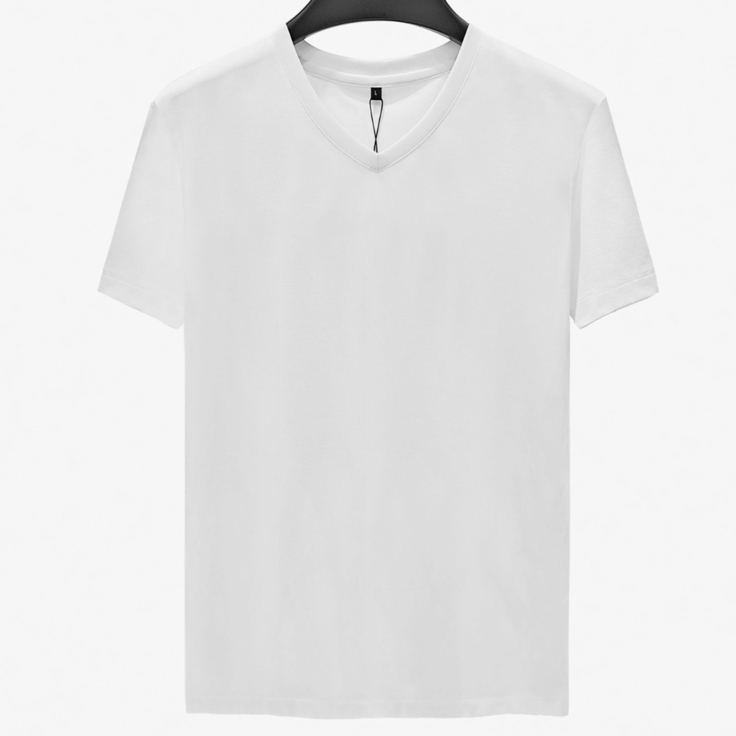 無地 Tシャツ 洗練された上質Vネック半袖シャツ